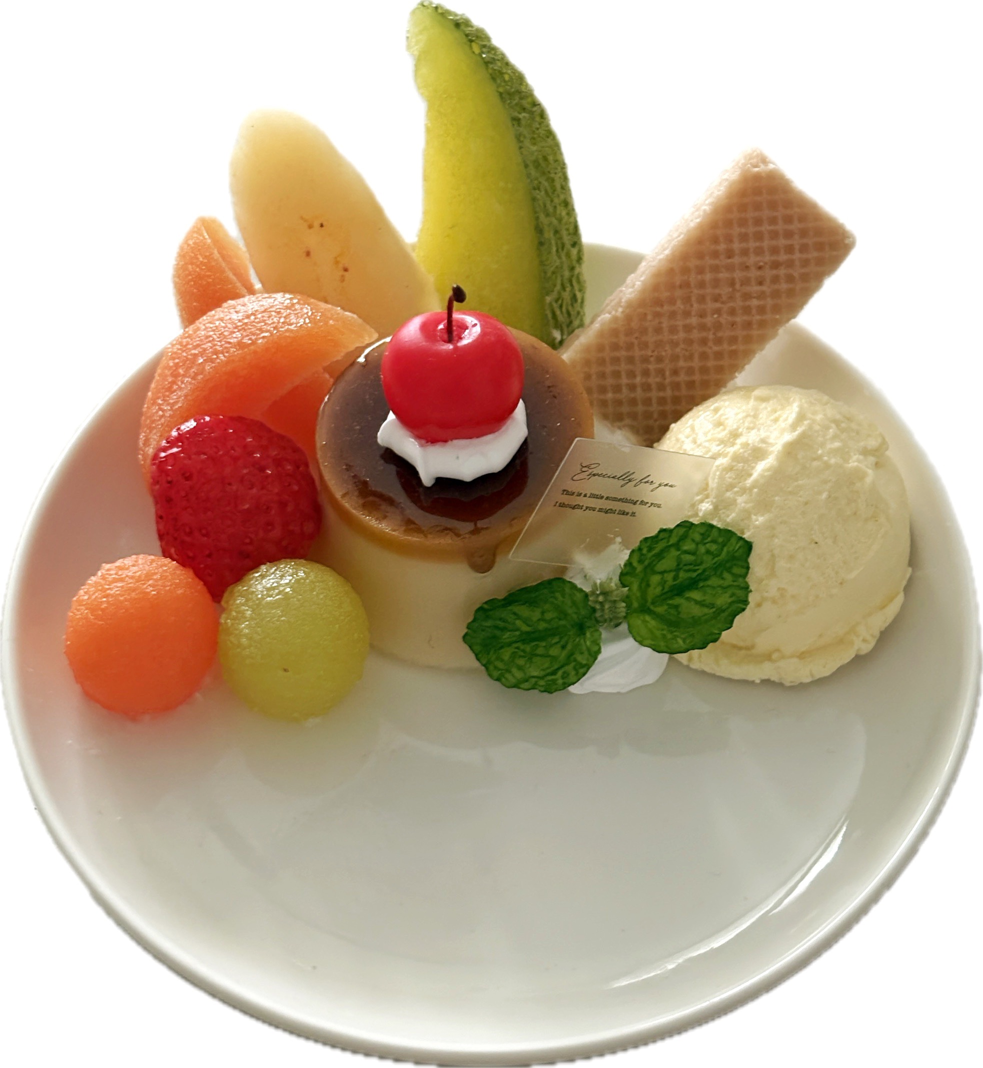 食べかけプリンアラモードの小物入れ